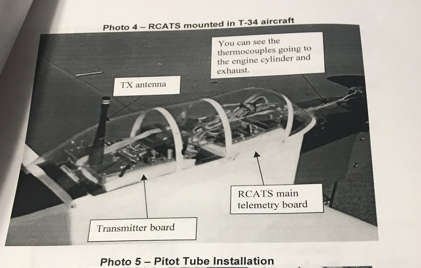 Early RCATS telemetry installation in a T-34 model aircraft